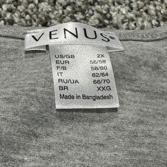 New with tags, VENUS Gray Square Neck Ruched Side Tank Top, Size 2X - Picture 8 of 10